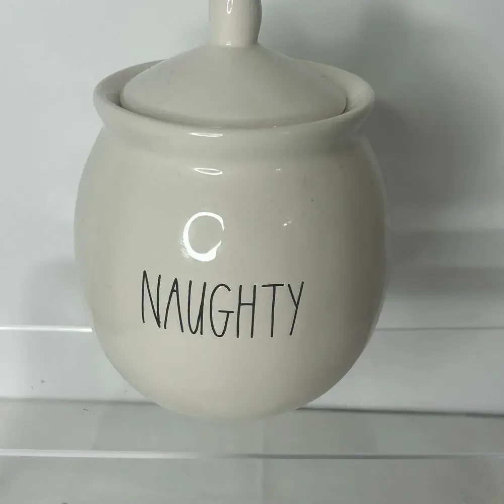 Rae Dunn NAUGHTY POTION Ceramic Canister with Lid Halloween Farmhouse Decor